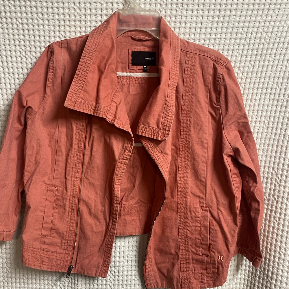 Hurley coral zip up jacket